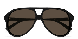 Shop GUCCI Oversized Aviator Sunglasses in Black online.