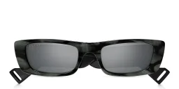 Shop GUCCI Rectangle Sunglasses in Grey online.