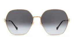 Shop GUCCI Oversized Irregular Sunglasses in Gold online.