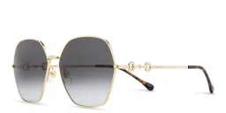 Shop GUCCI Oversized Irregular Sunglasses in Gold online.