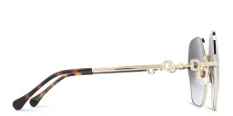 Shop GUCCI Oversized Irregular Sunglasses in Gold online.