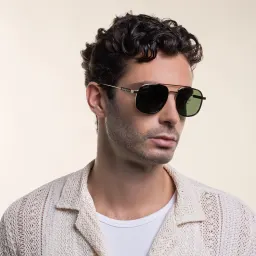Shop GUCCI Aviator Sunglasses in Gold online.