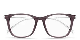 Shop SAINT LAURENT Unisex Square Eyeglasses in Brown online.