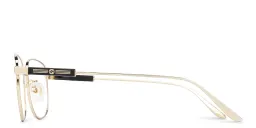 Shop GUCCI Wide Rectangle Eyeglasses in Gold online.