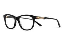 Shop GUCCI Wide Rectangle Eyeglasses in Black online.