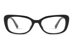 Shop MIU MIU Wide Rectangle Eyeglasses in Shiny Black online.