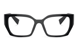 Shop MIU MIU Rectangle Eyeglasses in Black online.