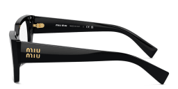 Shop MIU MIU Rectangle Eyeglasses in Black online.