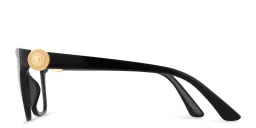 Shop VERSACE Medusa Irregular Eyeglasses in Black online.