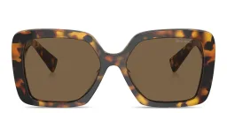 Shop MIU MIU Irregular Sunglasses in Honey Havana online.