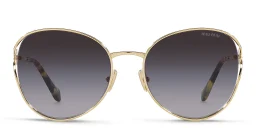 Shop MIU MIU Oversized Panthos Sunglasses in Pale Gold online.