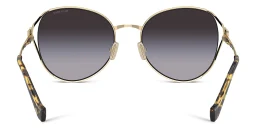 Shop MIU MIU Oversized Panthos Sunglasses in Pale Gold online.