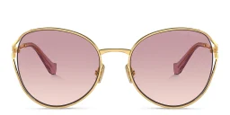 Shop MIU MIU Oversized Panthos Sunglasses in Gold online.