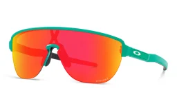 Shop Oakley Half-Rim Mask Sunglasses in Blue online.