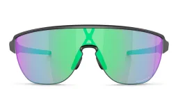 Shop Oakley Half-Rim Mask Sunglasses in Matte Black Ink online.