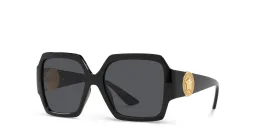 Shop VERSACE Medusa Oversized Square Sunglasses in Black online.