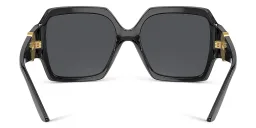 Shop VERSACE Medusa Oversized Square Sunglasses in Black online.