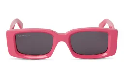 Shop OFF WHITE Unisex Rectangle Sunglasses in Pink online.