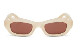 Shop OFF WHITE Unisex Cat-Eye Sunglasses in Beige online.