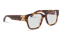 Shop OFF WHITE Style 47 Unisex Square Eyeglasses in Havana online.