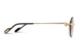 Shop Cartier Première de Cartier Rimless Oval Sunglasses in Gold online.