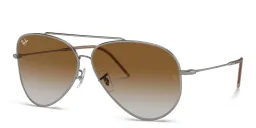 Shop Ray-Ban Aviator Reverse Wide Unisex Sunglasses in Gunmetal online.
