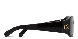 Shop GUCCI GG Rectangle Sunglasses in Black online.