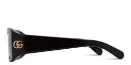 Shop GUCCI GG Rectangle Sunglasses in Black online.