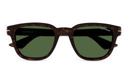 Shop MONTBLANC Square Sunglasses in Havana online.