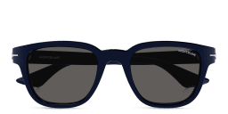 Shop MONTBLANC Square Sunglasses in Blue online.