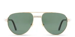 Shop Cartier Santos de Cartier Pilot Sunglasses in Gold online.