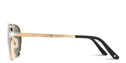 Shop Cartier Santos de Cartier Pilot Sunglasses in Gold online.