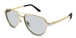 Shop Cartier Santos de Cartier Pilot Sunglasses in Gold online.