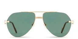 Shop Cartier Première de Cartier Half-Rim Pilot Sunglasses in Gold online.