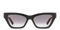 Shop Cartier Double 'C'de Cartier Cat-Eye Sunglasses in Black online.