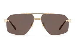 Shop Cartier Première de Cartier Half-Rim Pilot Sunglasses in Gold online.