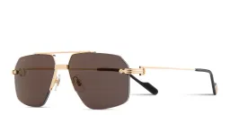 Shop Cartier Première de Cartier Half-Rim Pilot Sunglasses in Gold online.