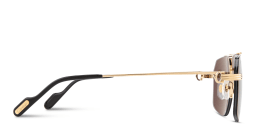 Shop Cartier Première de Cartier Half-Rim Pilot Sunglasses in Gold online.