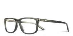 Shop GUCCI Wide Rectangle Eyeglasses in Black online.