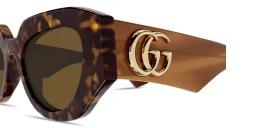 Shop GUCCI GG Irregular Sunglasses in Havana online.