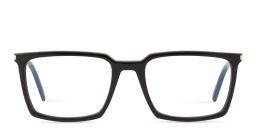 Shop SAINT LAURENT Unisex Square Eyeglasses in Black online.