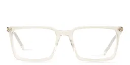 Shop SAINT LAURENT Unisex Square Eyeglasses in Clear online.