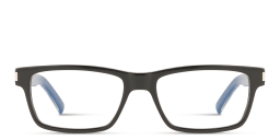 Shop SAINT LAURENT Wide Rectangle Eyeglasses in Black online.