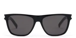 Shop SAINT LAURENT Rectangle Sunglasses in Black online.