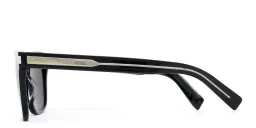 Shop SAINT LAURENT Rectangle Sunglasses in Black online.