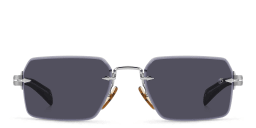 Shop DAVID BECKHAM Irregular Sunglasses in Ruthenium Black online.