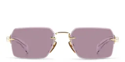 Shop DAVID BECKHAM Irregular Sunglasses in Gold Crystal online.