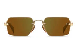 Shop DAVID BECKHAM Irregular Sunglasses in Shiny Gold online.