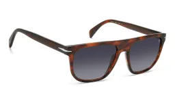 Shop DAVID BECKHAM Square Sunglasses in Brown Horn online.