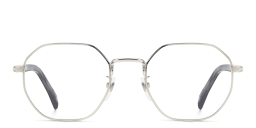 Shop DAVID BECKHAM Timeless Icons Irregular Eyeglasses in Striped Black Pladium online.